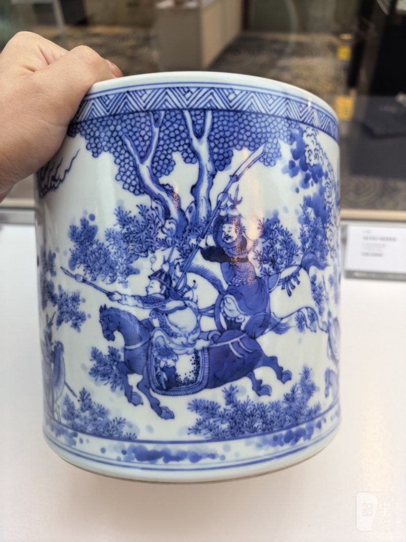 清初 青花三国故事笔海 - 图4